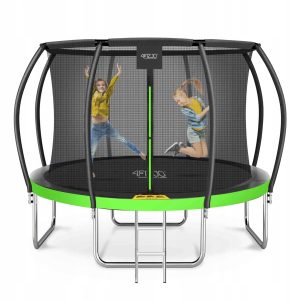 TRAMPOLINA OGRODOWA DOMOWA DLA DZIECI DO DOMU OGRODU DRABINKA Z SIATKĄ 12FT